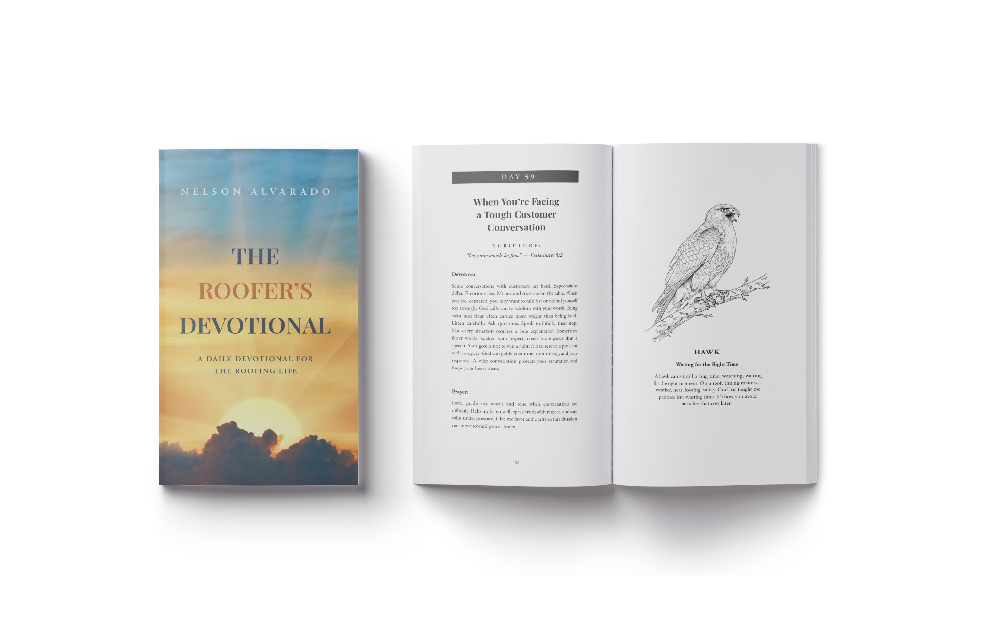 The Roofer Devotional book cover and interior preview